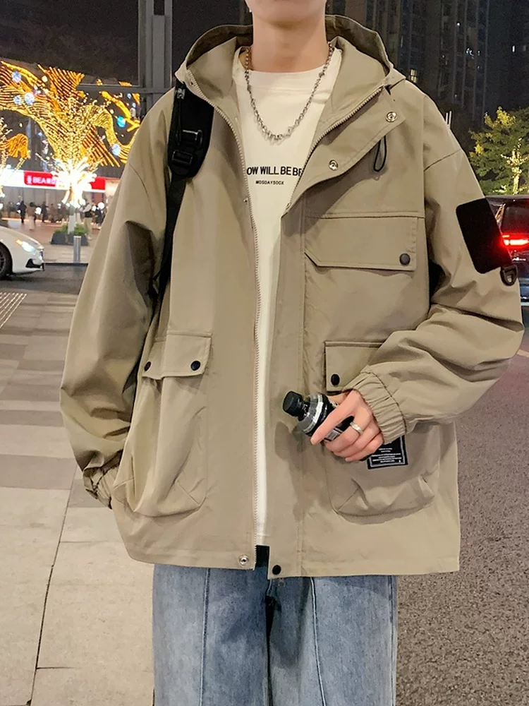 Áo khoác có mũ trùm đầu của Jeanswest dành cho nam, mùa xuân và mùa thu, thương hiệu thời thượng cao cấp, kiểu dáng rộng rãi, phong cách và đa năng.