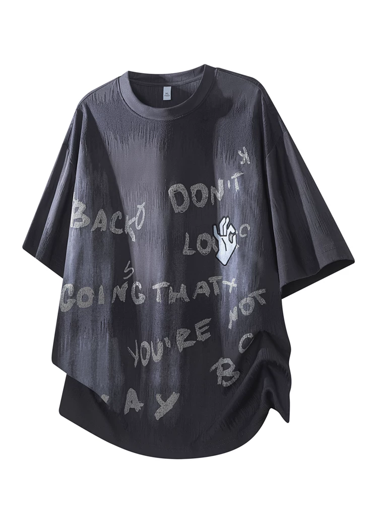 Áo thun cổ tròn in chữ phong cách Mỹ của Jeanswest dành cho nam, dáng rộng mùa hè, cảm giác cao cấp, thoáng khí, thân thiện với làn da.
