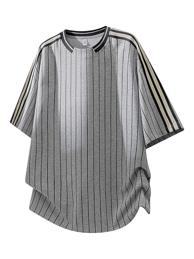 Áo thun cổ tròn kẻ sọc phong cách Mỹ của Jeanswest dành cho nam, áo thun rộng rãi, thoải mái, hợp thời trang, thoáng khí cho mùa xuân hè.