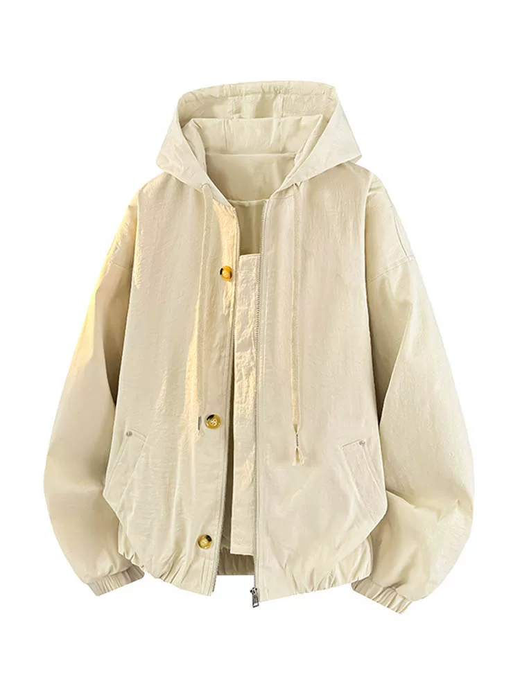 Áo khoác có mũ trùm đầu phong cách Mỹ của Jeanswest dành cho nam, mùa xuân thu, thương hiệu thời thượng cao cấp, dáng rộng, áo khoác công sở đa năng.