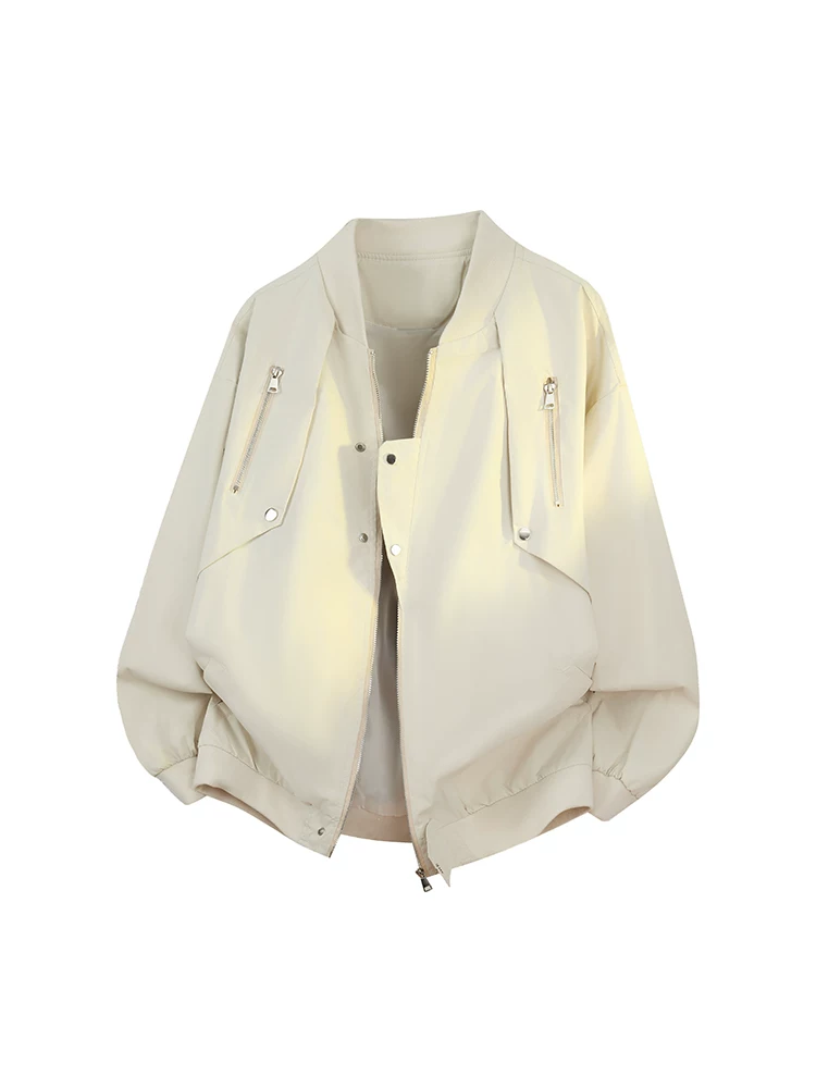 Áo khoác cổ bóng chày phong cách Mỹ thời thượng của Jeanswest dành cho nam, áo khoác ngoài thông thường rộng rãi, chống gió, mới dành cho mùa xuân và mùa thu.
