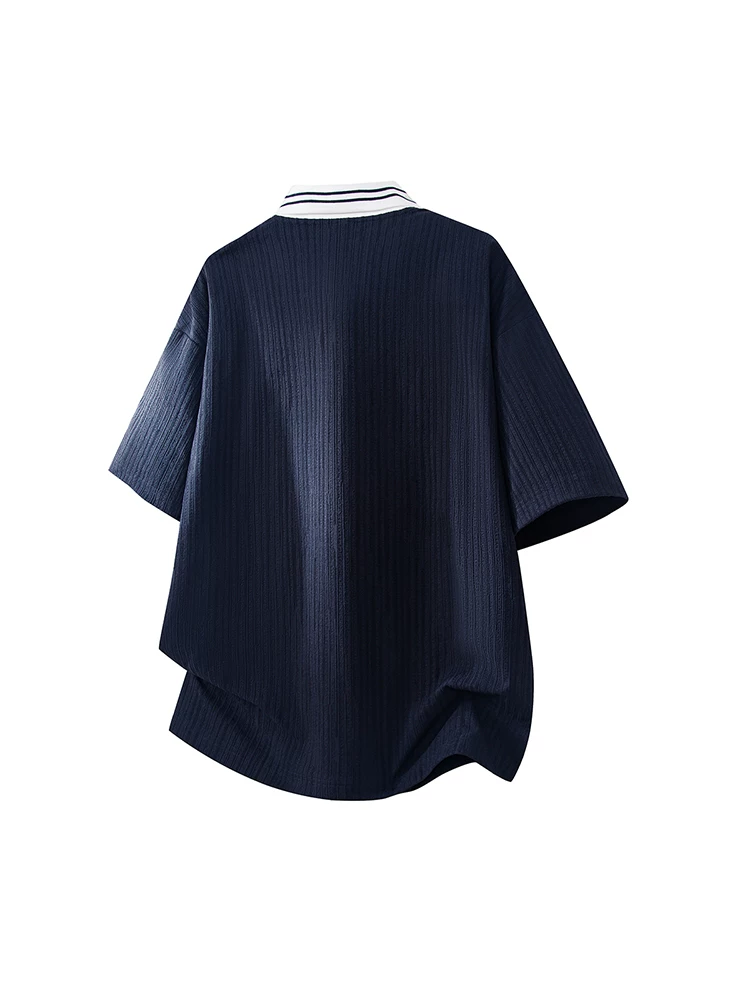 Áo thun nam Jeanswest kiểu Mỹ sọc phối màu, chất liệu lụa băng, cao cấp, rộng rãi, thoáng khí, tay ngắn mùa hè.