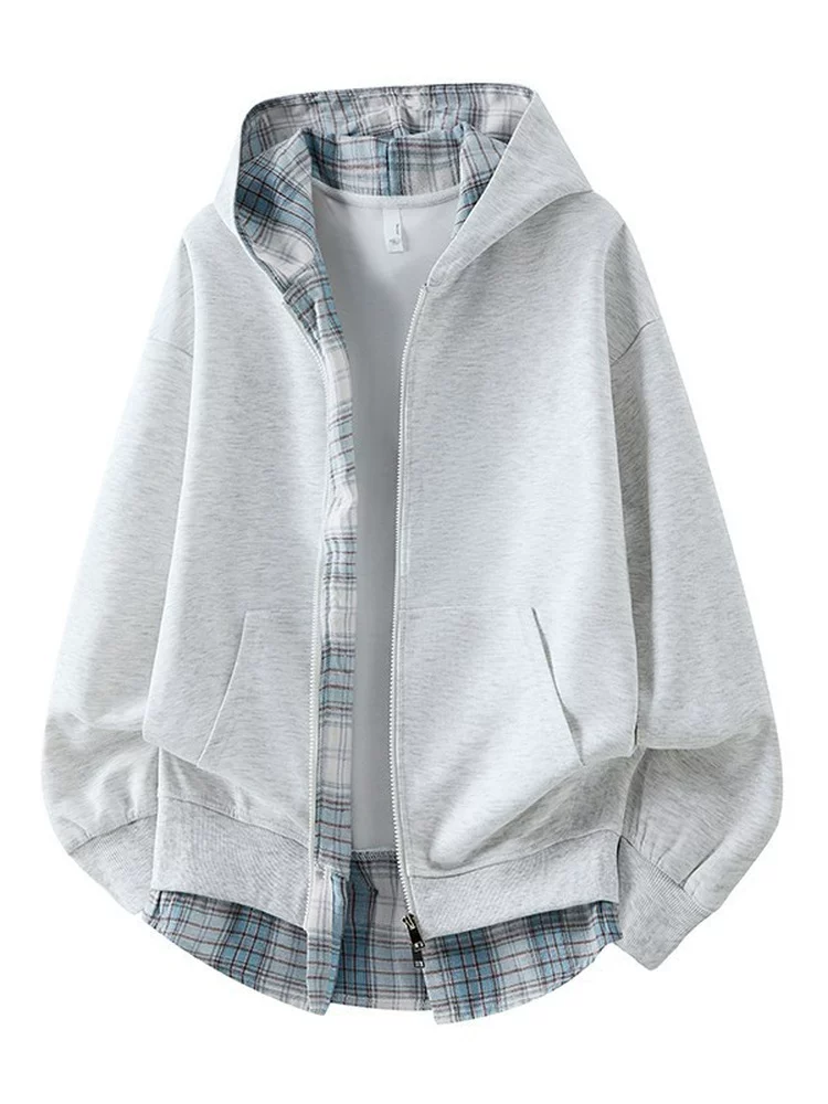 Áo khoác cardigan có mũ kiểu Mỹ của Jeanswest dành cho nam, áo ấm dày lót lông cừu mùa thu đông.