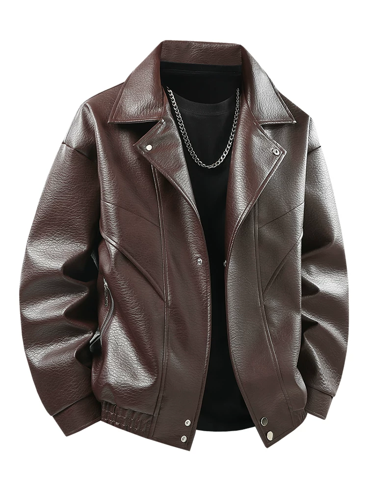 Áo khoác da nam kiểu Mỹ Jeanswest, mẫu mới xuân thu 2026, áo khoác da cao cấp dáng rộng.