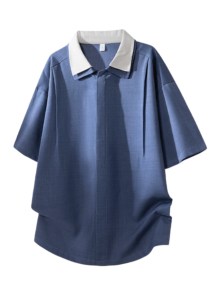 Áo thun cổ bẻ tay dài năm phần tư phong cách cao cấp của Jeanswest dành cho nam, áo thun thương hiệu thời trang thông thường rộng rãi thoáng khí mùa xuân hè.