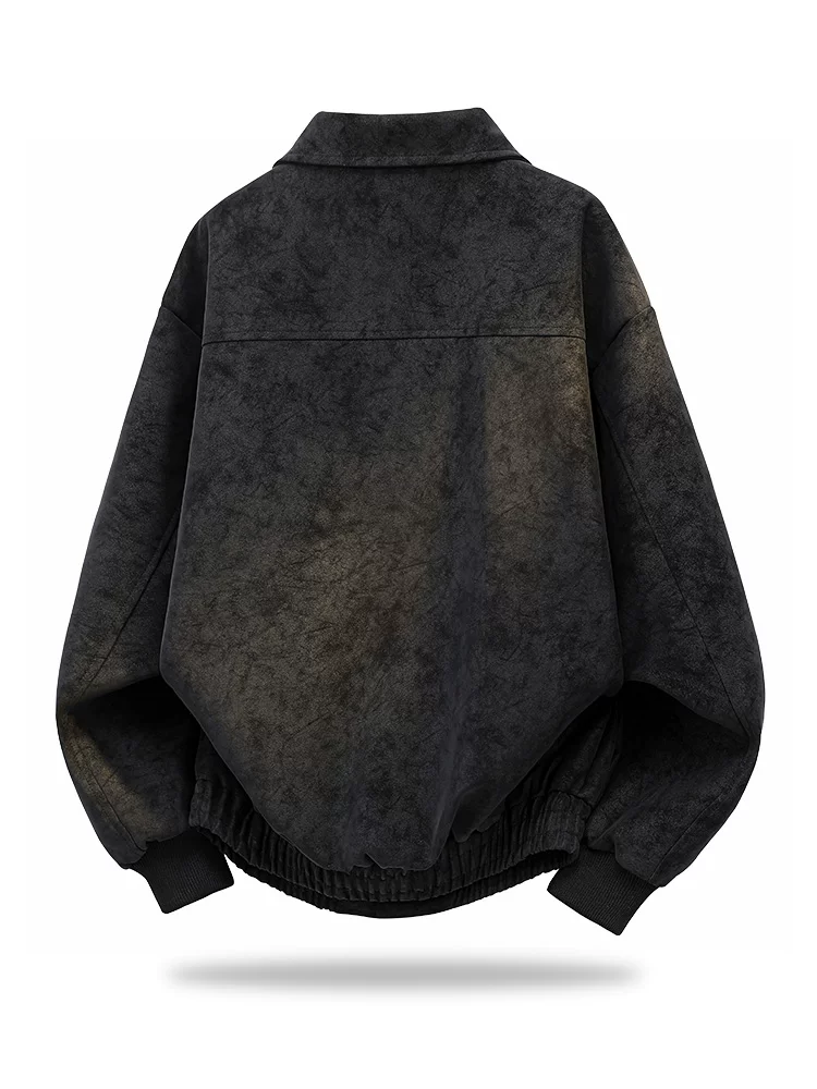 Áo khoác da PU kiểu Mỹ giản dị của Jeanswest dành cho nam, mùa xuân và mùa thu, áo khoác ngoài rộng rãi, thương hiệu thời trang cao cấp.