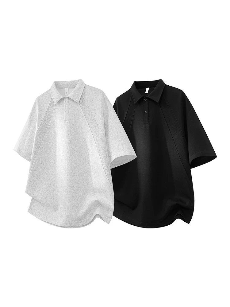 Áo thun chắp vá kiểu Lapel Deconstructed của Jeanswest dành cho nam, áo polo mùa hè cao cấp, rộng rãi, thoáng khí, thân thiện với làn da.