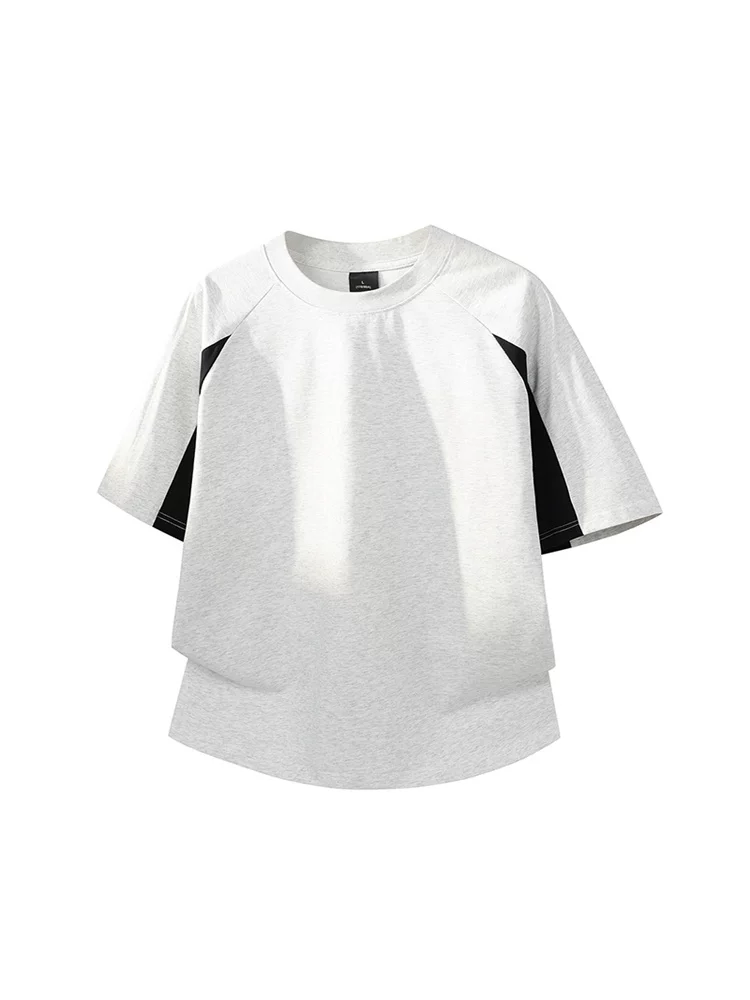 Áo thun nam Jeanswest kiểu Mỹ phối màu, 100% cotton nguyên chất, dáng rộng mùa hè, cảm giác cao cấp, thoáng khí, thân thiện với làn da, tay ngắn.