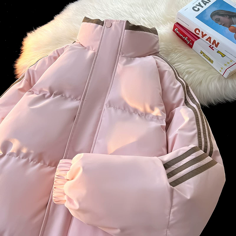 Áo khoác cotton ba sọc thời trang mới của Jeanswest dành cho nam, áo khoác dày giữ ấm mùa đông, áo khoác lót bông.