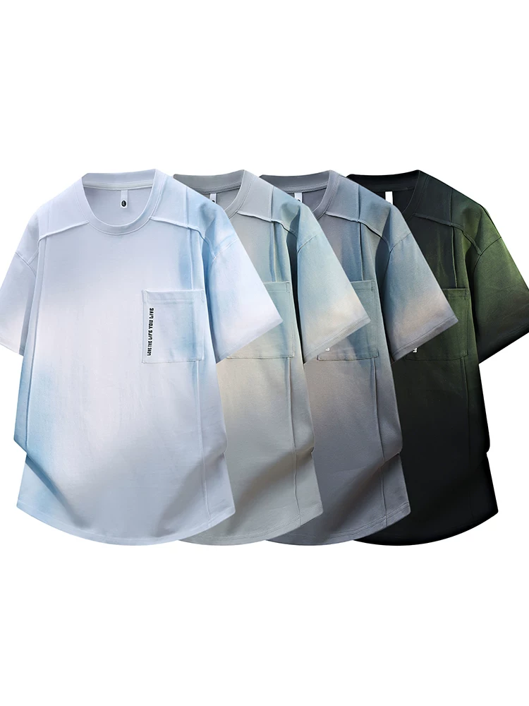 Áo thun cổ tròn phối màu phong cách Mỹ của Jeanswest dành cho nam, áo thun ngắn tay cao cấp mùa hè, rộng rãi, hợp thời trang, thoáng khí, thân thiện với làn da.
