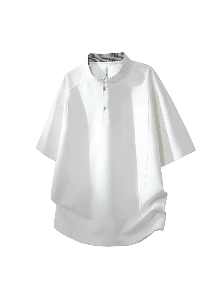 Áo thun nam cổ đứng cao cấp của Jeanswest, áo thun dáng rộng phong cách Mỹ thời thượng mùa xuân hè.