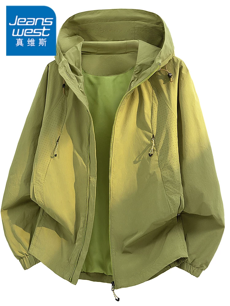 Áo khoác có mũ trùm đầu thông thường cao cấp của Jeanswest dành cho nam giới, mùa xuân và mùa thu phong cách Mỹ, thương hiệu thời thượng, kiểu dáng rộng rãi, áo khoác ngoài đa năng, thoáng mát.