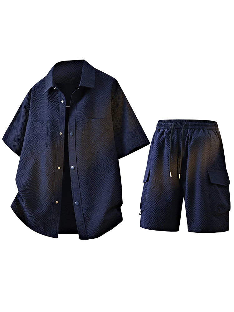 Bộ đồ hai mảnh kiểu Nhật Bản cỡ lớn của Jeanswest dành cho nam, trang phục thể thao thông thường hợp thời trang mùa hè, thoáng khí, rộng rãi.