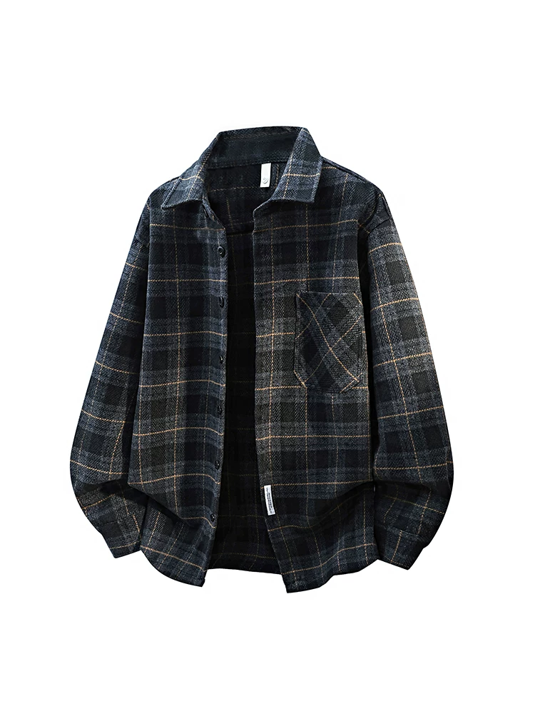 Áo khoác nam Jeanswest kẻ caro phối màu, kiểu dáng casual, mùa xuân thu 2026, phong cách Mỹ mới, dáng rộng.