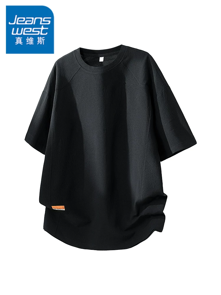 Áo thun nam Jeanswest 2026 kiểu mới, tay ngắn, cổ tròn, dáng rộng, thời trang và thoáng khí, thích hợp cho mùa xuân hè.