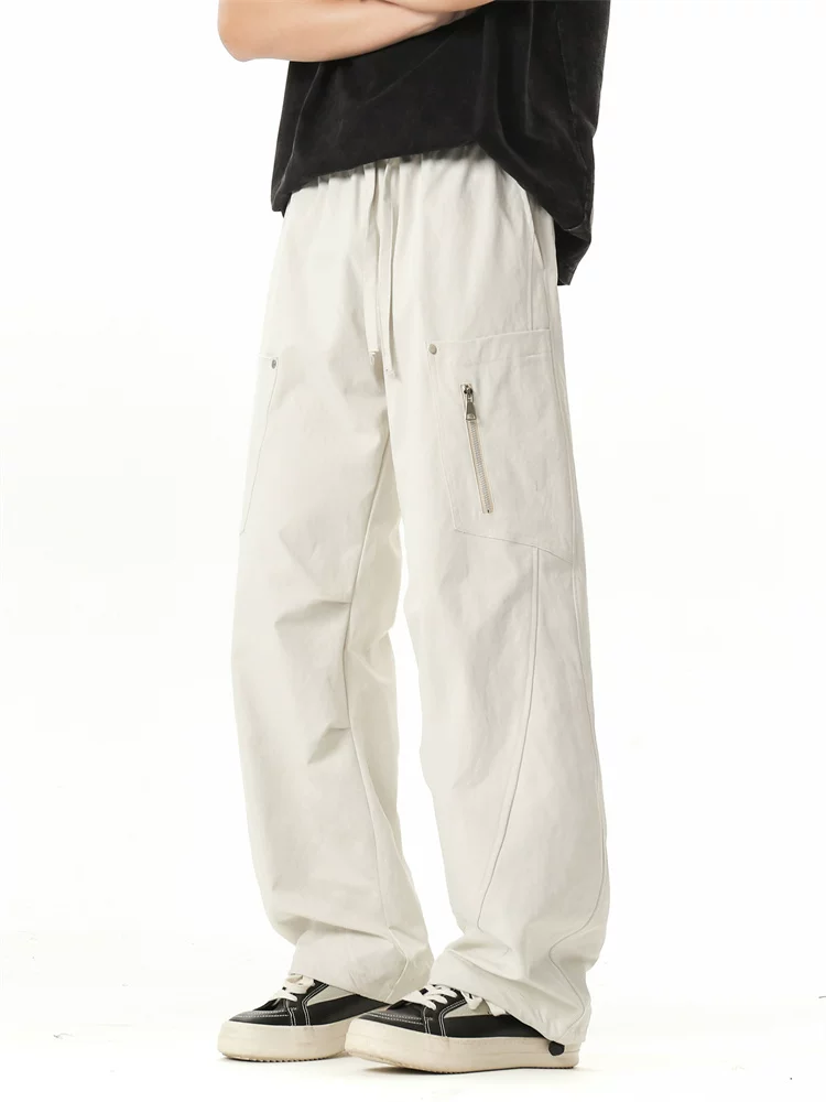 Quần jean ống đứng đa năng nhiều túi của Jeanswest dành cho nam, mùa xuân, dáng rộng, đa năng, quần thường ngày có độ rủ mềm mại.
