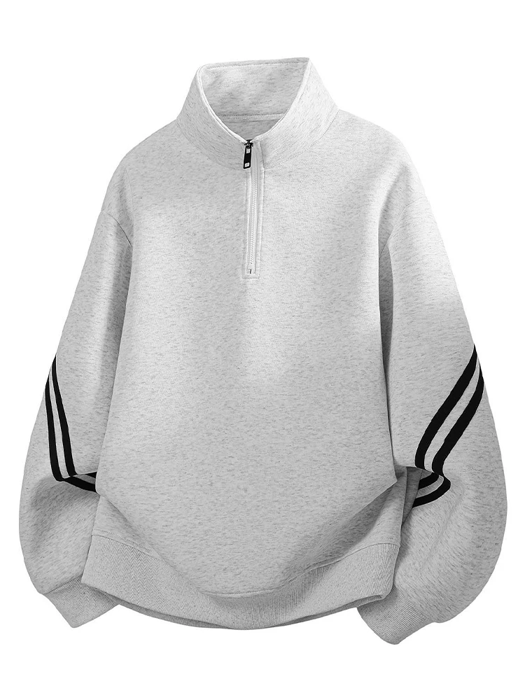 Áo sweatshirt nam cổ đứng nửa khóa kéo kiểu Mỹ mới của Jeanswest 2026, áo thời trang cao cấp mùa xuân thu.