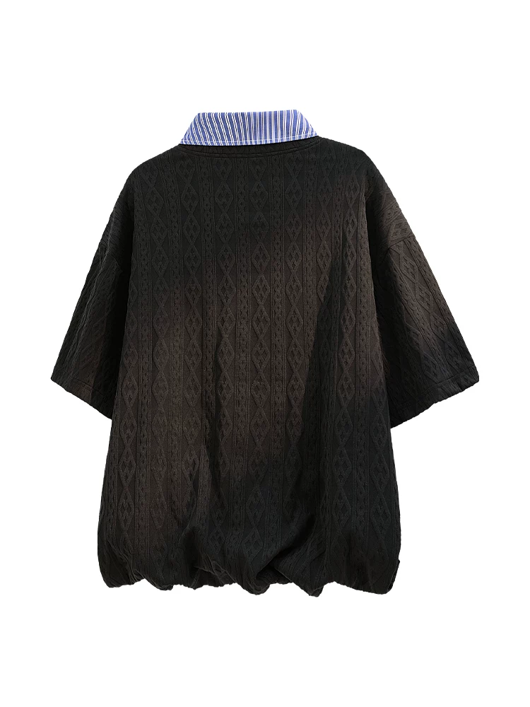 Áo polo kẻ sọc có họa tiết phối màu theo phong cách Mỹ của Jeanswest dành cho nam, áo polo mùa hè rộng rãi, thoáng khí, thân thiện với làn da.