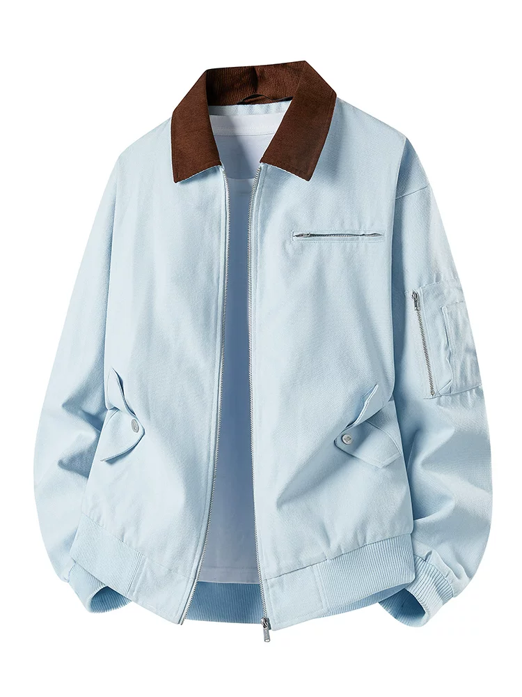 Áo khoác nam Jeanswest kiểu Mỹ phối màu, phong cách casual, thương hiệu thời thượng mùa xuân thu, cảm giác cao cấp, dáng rộng, áo khoác ngoài đa năng.