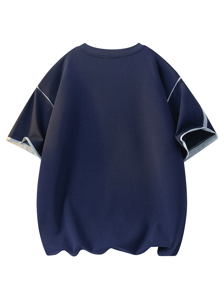 Áo thun cổ tròn phối màu phong cách Mỹ của Jeanswest dành cho nam, áo thun ngắn tay mùa hè rộng rãi, thoáng khí, thân thiện với làn da, thương hiệu thời trang cao cấp.