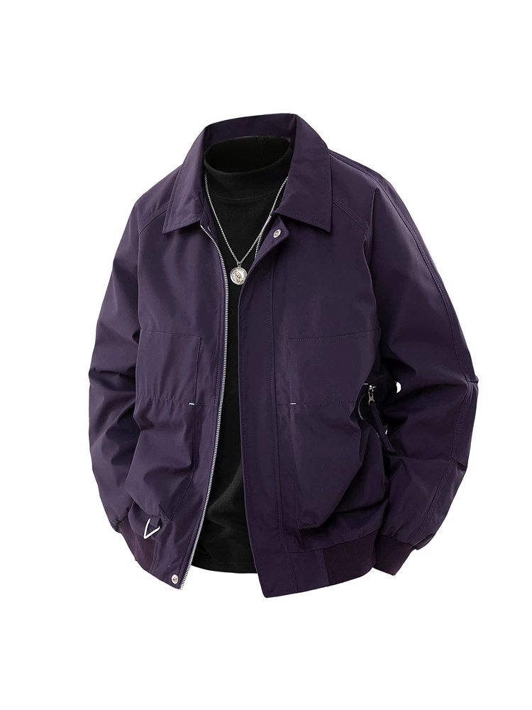 Áo khoác phi công kiểu Mỹ của Jeanswest dành cho nam, mùa xuân, cổ áo lật, áo khoác công sở phong cách cổ điển.