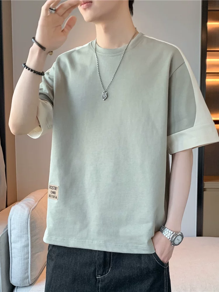 Áo thun cổ tròn phối màu cao cấp của Jeanswest dành cho nam, mùa xuân hè phong cách Mỹ, áo kiểu dáng rộng rãi, hợp thời trang, thương hiệu thời trang.