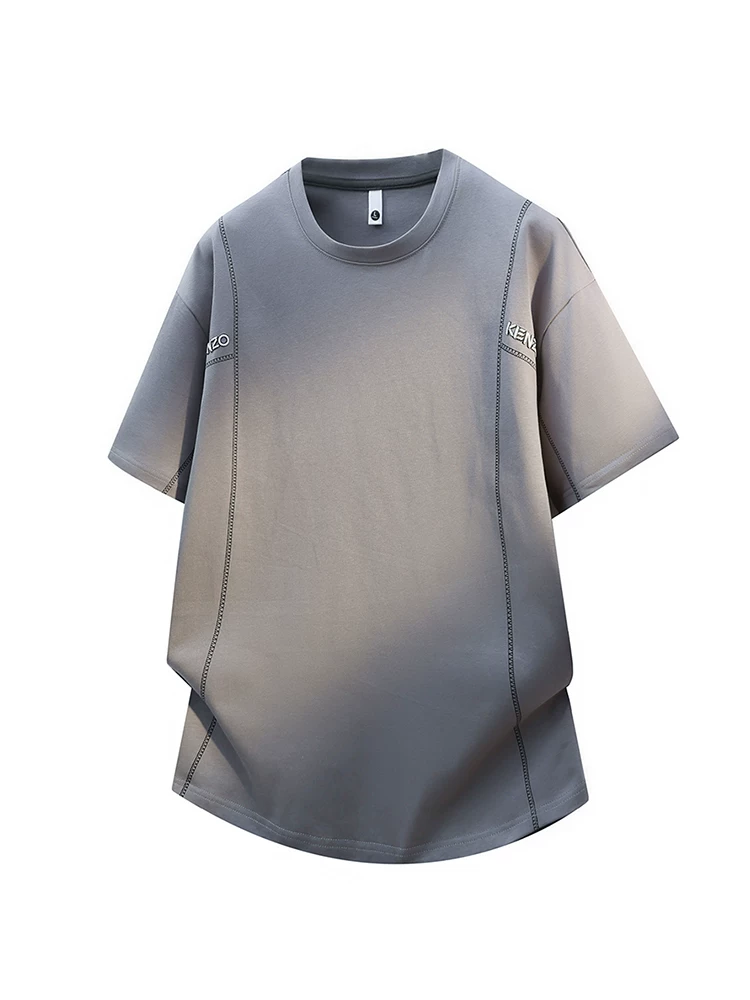 Áo thun cổ tròn phối màu tương phản phong cách Mỹ của Jeanswest dành cho nam, áo thun ngắn tay dáng rộng thời thượng cao cấp mùa hè.