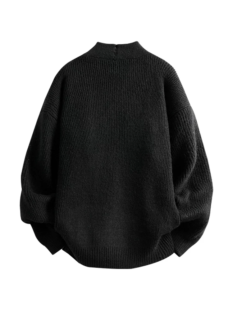 Áo cardigan dệt kim cổ V mới của Jeanswest 2025 dành cho nam, phong cách mùa đông thoải mái, lót lông cừu, dày dặn, dáng rộng, áo len ấm áp.