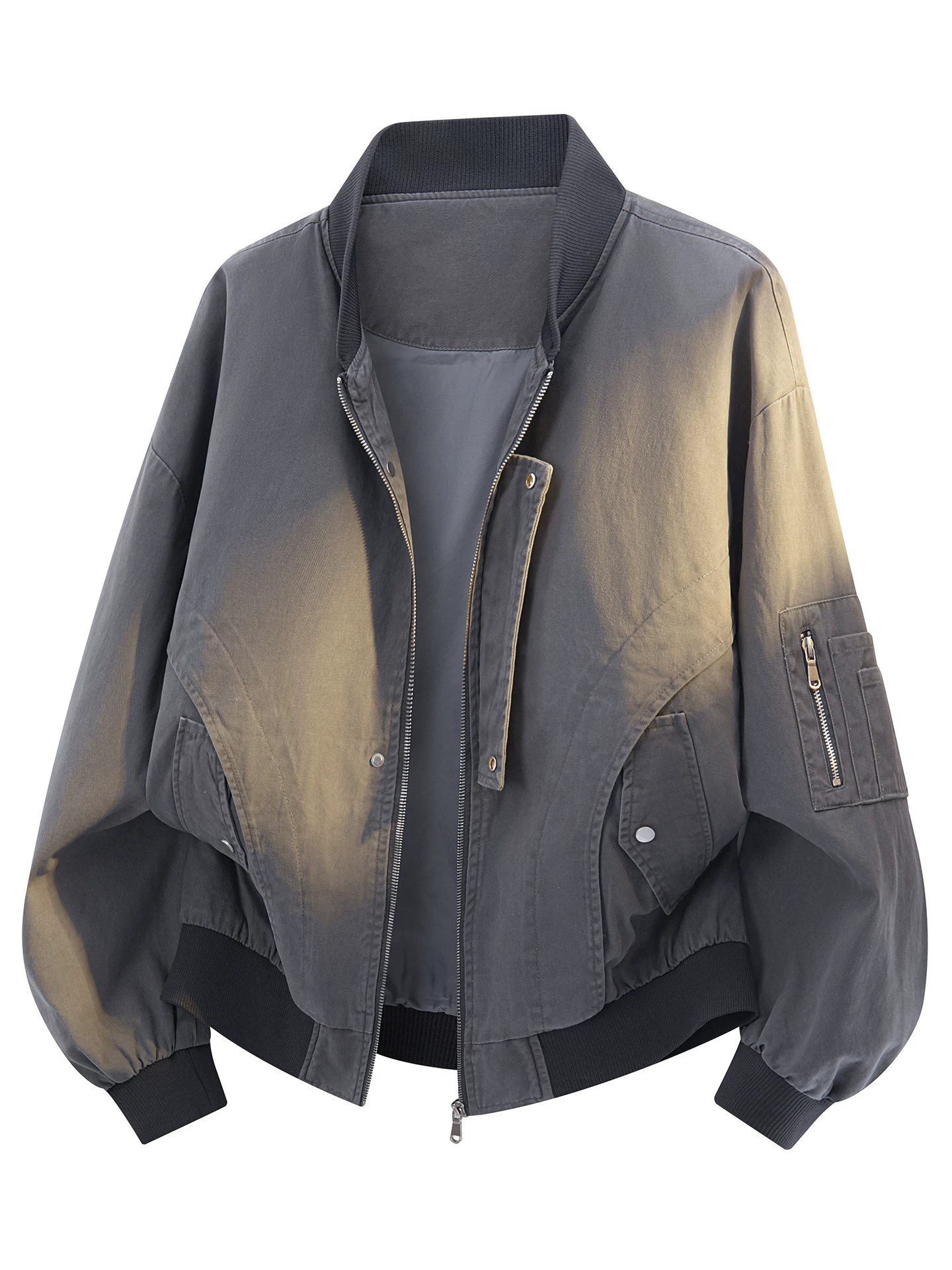 Áo khoác phi công chất liệu cotton nguyên chất cổ bóng chày mới của Jeanswest dành cho nam mùa xuân thu, phong cách Mỹ cổ điển, áo khoác thường ngày.