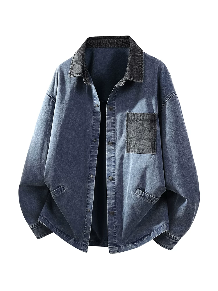 Áo khoác denim kiểu Mỹ cổ điển của Jeanswest dành cho nam, áo khoác dáng rộng phong cách đa năng thường ngày mùa xuân thu.