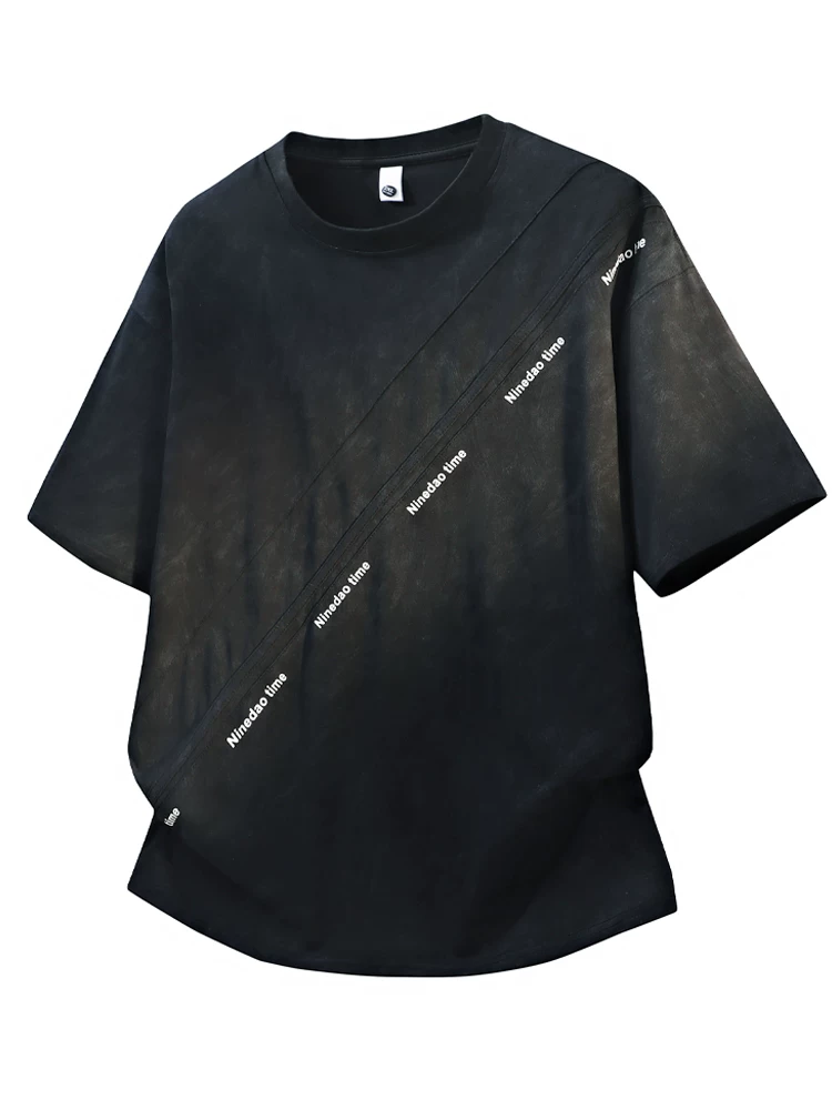 Áo thun cổ tròn nhuộm màu phong cách Mỹ của Jeanswest dành cho nam, áo sơ mi ngắn tay mỏng, thoáng khí, thân thiện với làn da, thương hiệu thời trang cao cấp mùa hè.