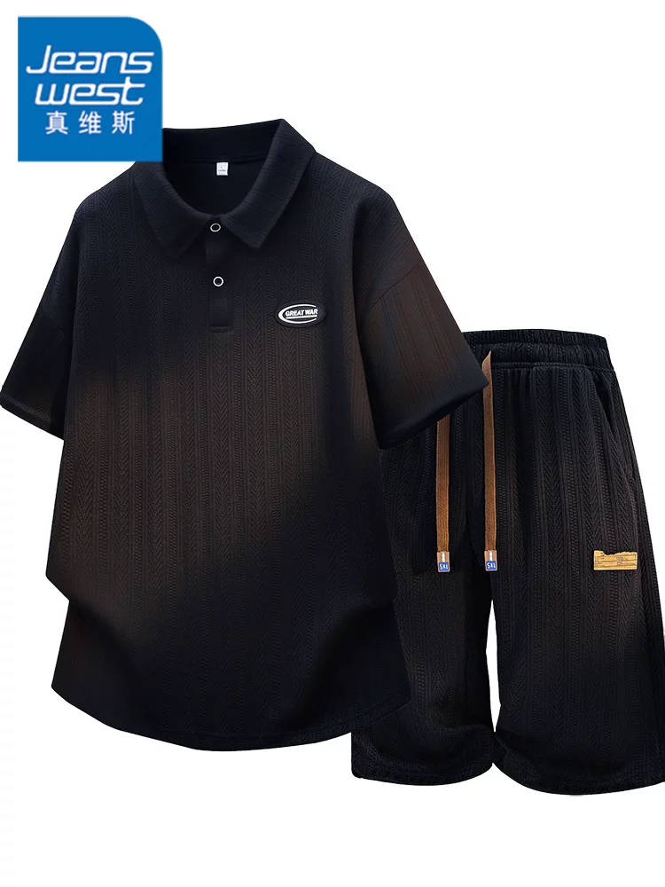 Bộ đồ nam Jeanswest kiểu Mỹ, áo sơ mi ngắn tay phối quần, thiết kế cao cấp, rộng rãi, thời trang, hợp xu hướng mùa hè.