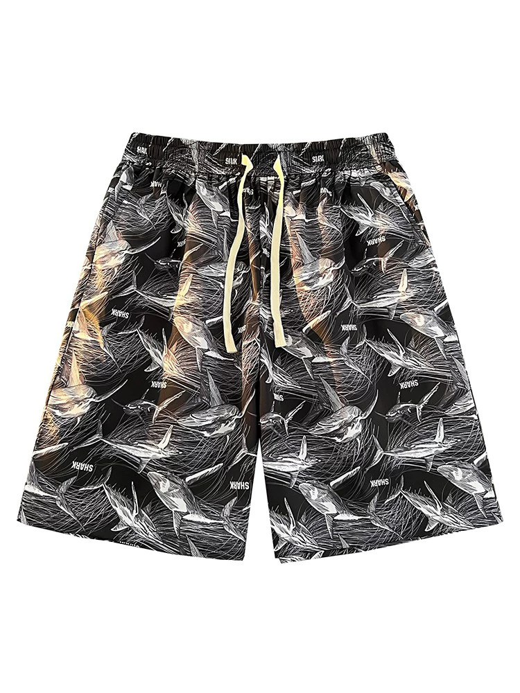 Quần short lụa băng màu hồng nhạt của Jeanswest dành cho nam, thương hiệu thời trang mới mùa hè, quần short năm điểm rộng rãi, nhanh khô dành cho cặp đôi.