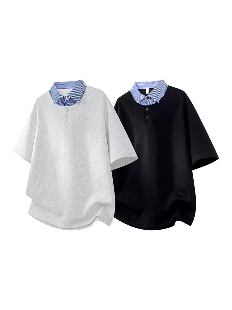 Áo thun nam Jeanswest kiểu Mỹ, phối sọc, chất liệu cao cấp, thoáng khí, thân thiện với làn da, kiểu dáng rộng rãi mùa hè, áo POLO.