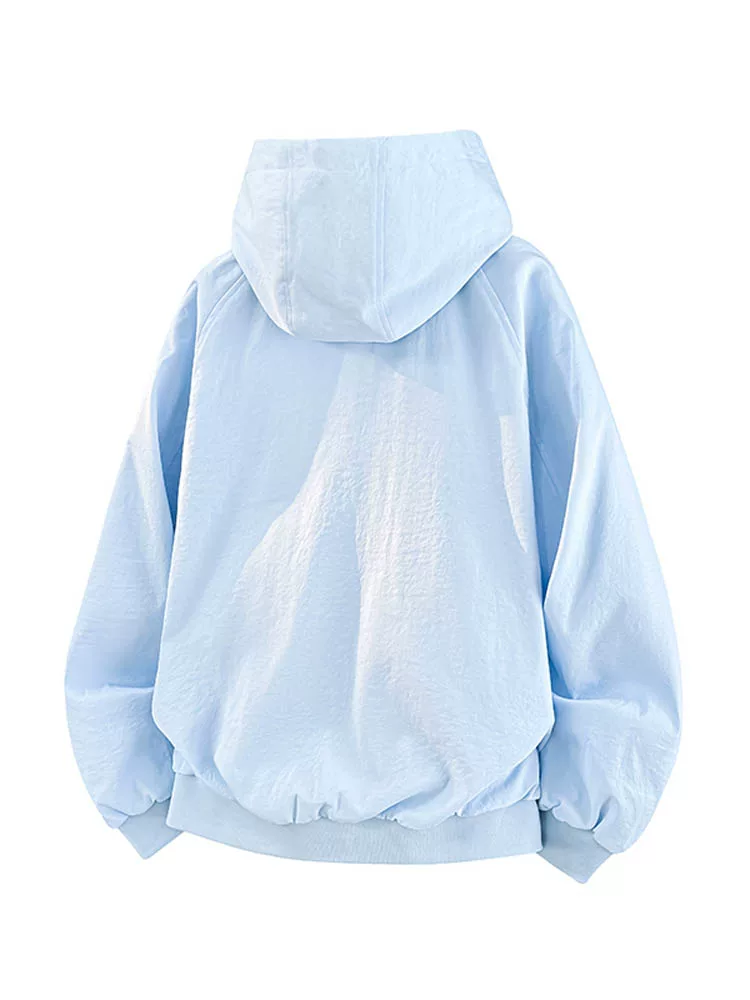 Áo khoác có mũ trùm đầu phong cách Mỹ thời thượng của Jeanswest dành cho nam, mùa xuân thu, dáng rộng, đa năng, áo khoác màu đen cao cấp.
