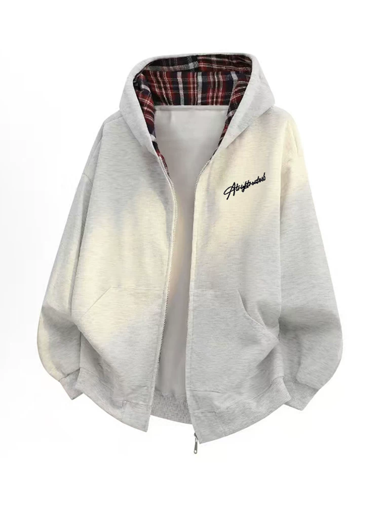 Áo khoác cardigan kẻ sọc có mũ trùm đầu kiểu Mỹ của Jeanswest dành cho nam, áo khoác màu đen dáng rộng hợp thời trang mùa xuân thu.