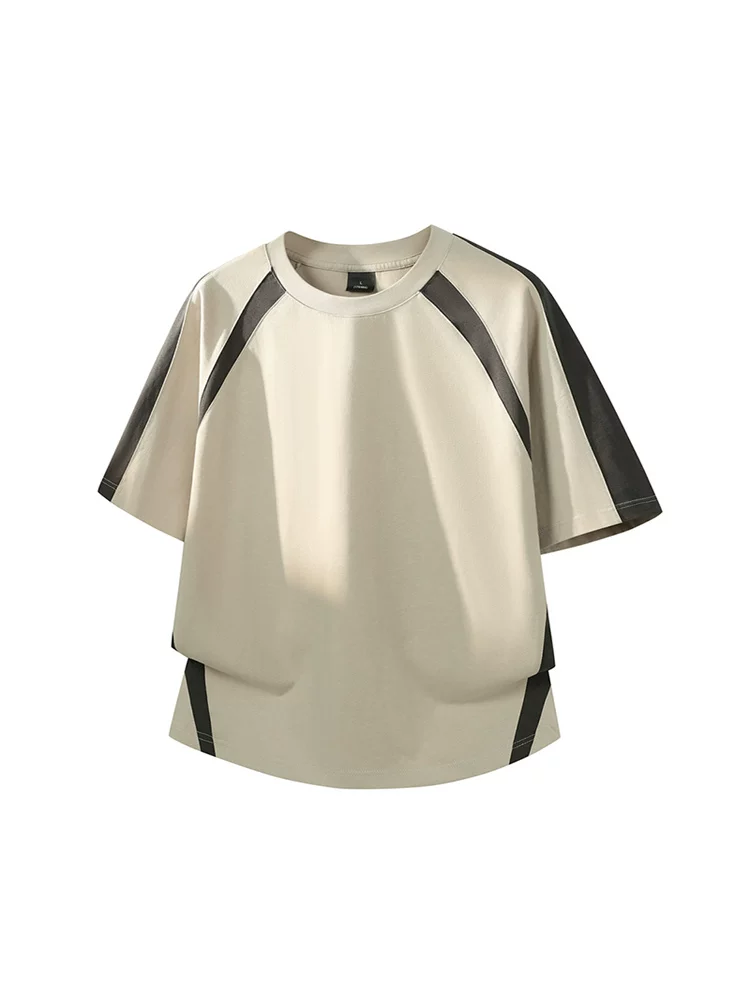 Áo thun cổ tròn 100% cotton nguyên chất kiểu Mỹ của Jeanswest dành cho nam, dáng rộng mùa hè, cảm giác cao cấp, tay ngắn thoáng khí.