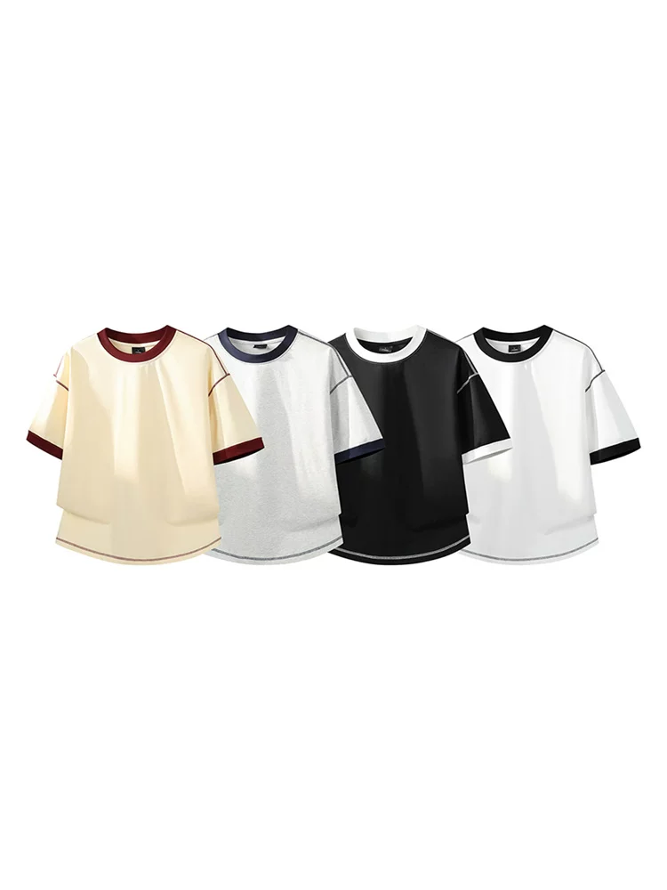 Áo thun nam Jeanswest phối màu tương phản, chất liệu 100% cotton nguyên chất, kiểu dáng rộng rãi, thoáng khí, tay ngắn, xu hướng mới hè 2026.