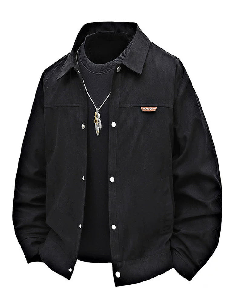 Áo khoác nam Jeanswest kiểu Mỹ thời thượng, dáng rộng, cổ trụ, mùa xuân thu 2025, đa năng, phong cách casual, size lớn.