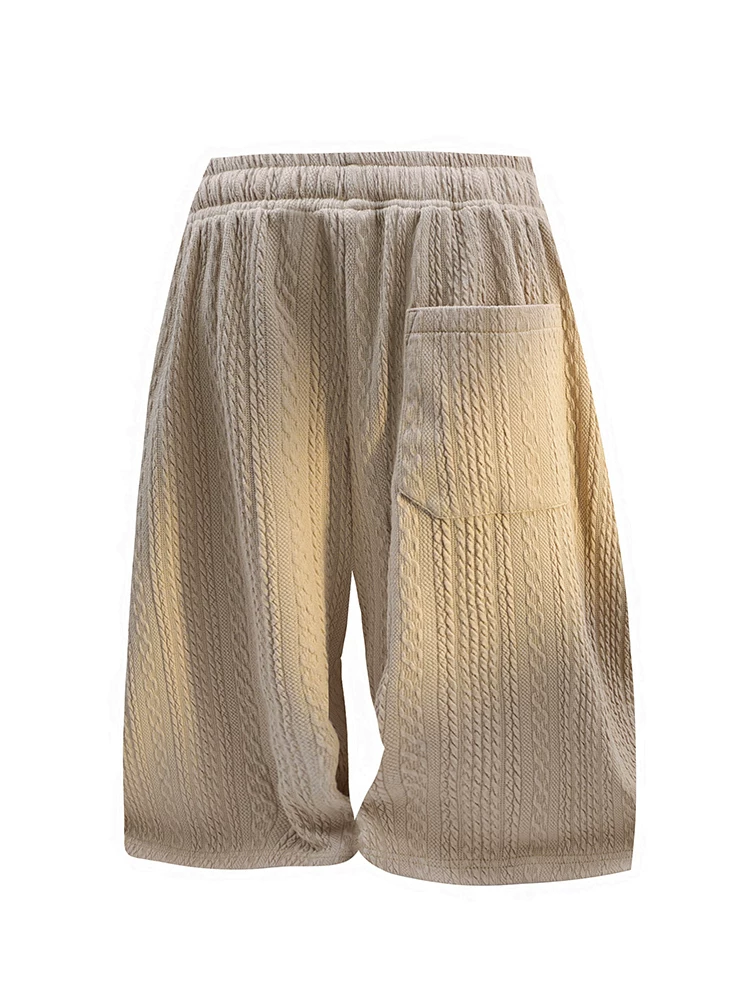 Quần short nam kiểu Mỹ chất liệu jacquard, phong cách casual, cao cấp, rộng rãi, thời thượng, thoáng mát, năm phần, mùa hè.