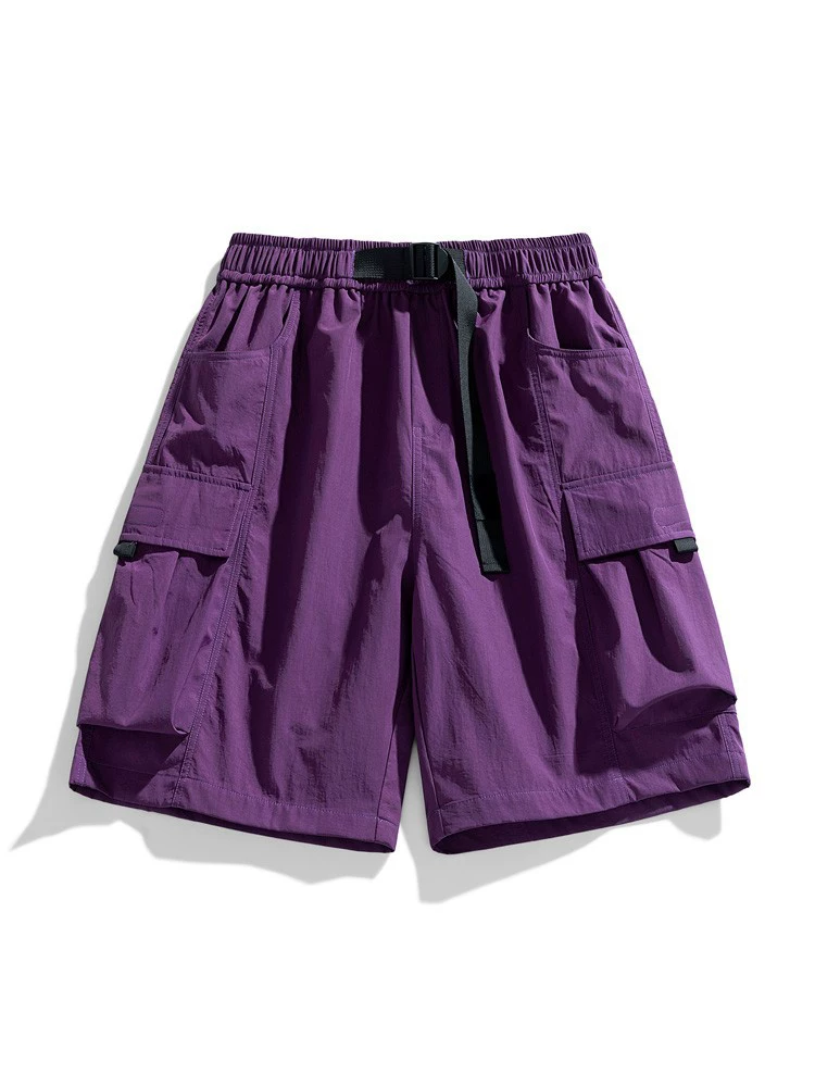 Quần short chức năng kiểu Mỹ màu xanh quân đội của Jeanswest dành cho nam giới, quần short thường ngày mỏng mùa hè dành cho các cặp đôi.