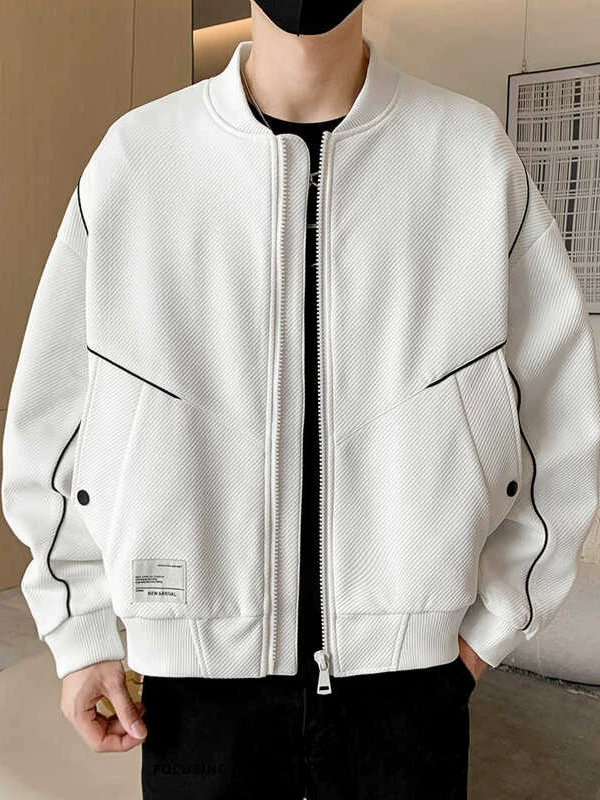 Áo khoác nam Jeanswest, kiểu dáng mỏng mùa xuân thu, thương hiệu thời thượng dành cho nam thanh niên, dáng rộng, cổ áo bóng chày mùa xuân, áo khoác màu đen.