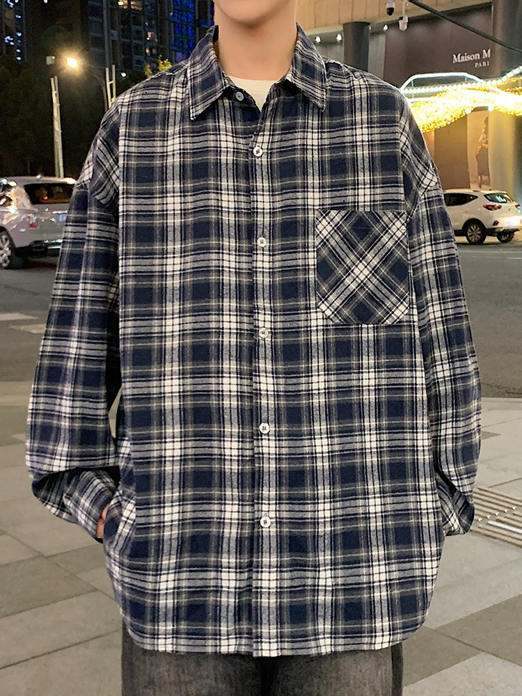 Áo sơ mi dài tay kẻ sọc cao cấp của Jeanswest dành cho nam, áo khoác dáng rộng hợp thời trang mùa xuân thu.