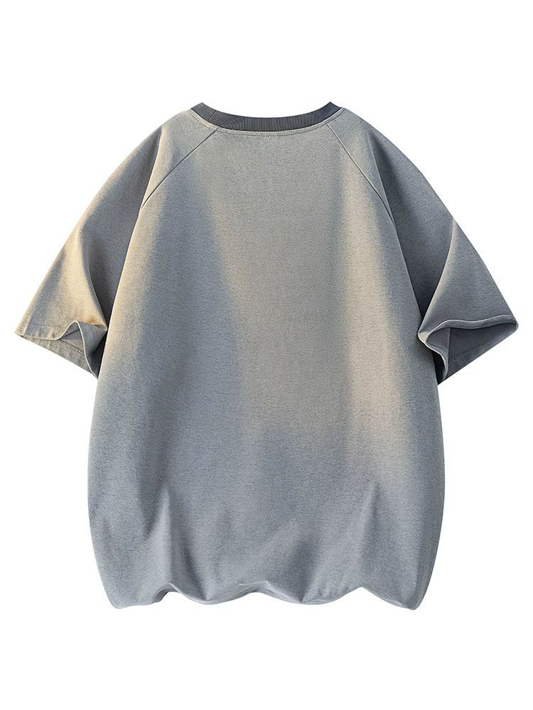 Áo thun cổ tròn giả hai mảnh phong cách Mỹ của Jeanswest dành cho nam, dáng rộng mùa hè, cảm giác cao cấp, thoáng khí, áo ngắn tay thân thiện với làn da.