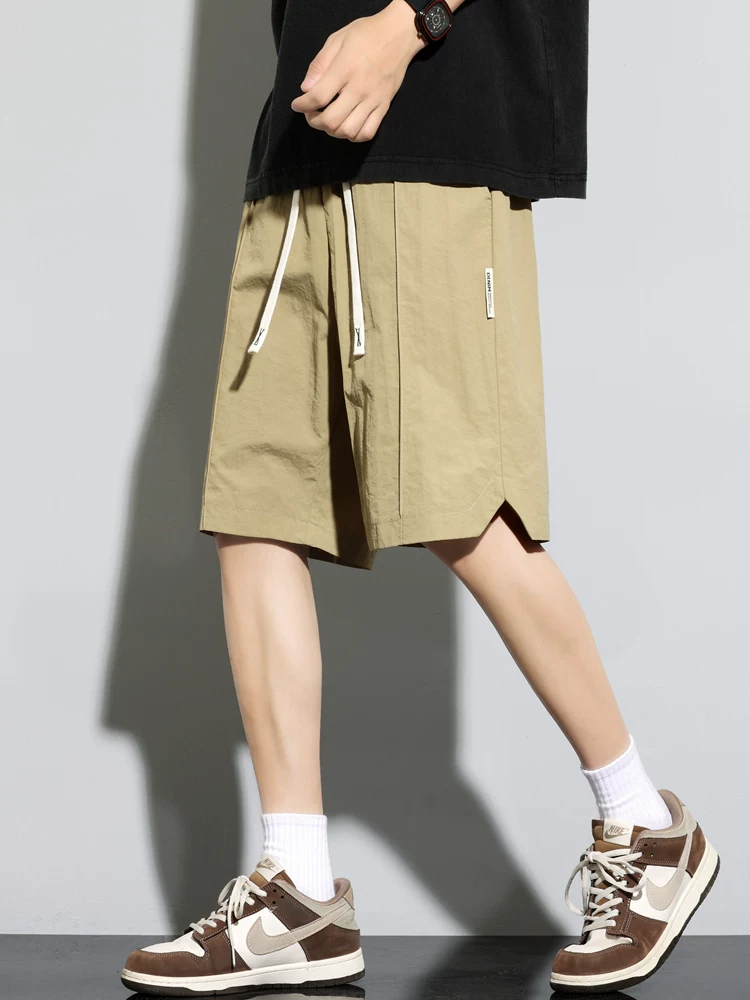 Quần short công sở vải lụa băng Jeanswest dành cho nam, quần short ngoài trời mỏng đa năng nhanh khô mùa hè, quần short dài đến đầu gối đi biển.