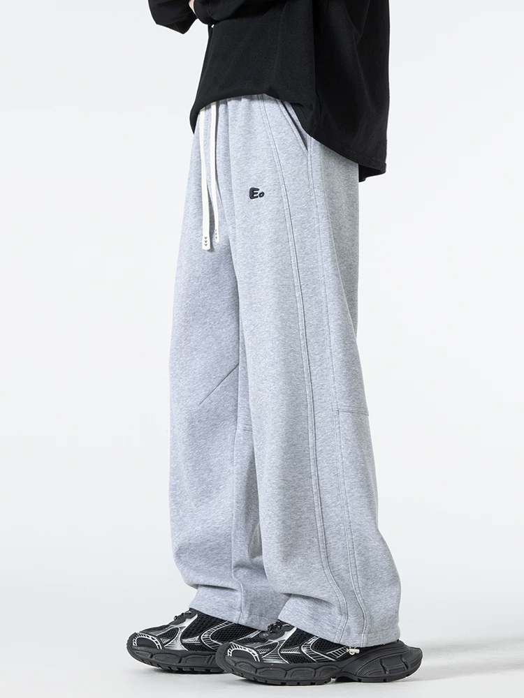 Quần dài ống suông màu đen kiểu Mỹ của Jeanswest dành cho nam, mùa xuân thu, thương hiệu thời trang cao cấp, quần dài dáng rộng.