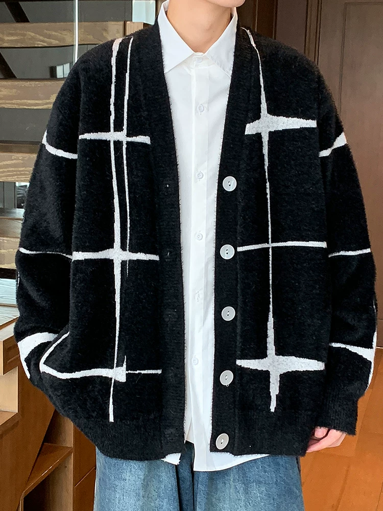 Áo len cardigan kiểu Mỹ của Jeanswest dành cho nam, áo len dáng rộng phong cách lười biếng mùa thu đông.