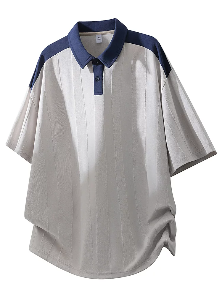Áo thun polo phối màu Jeanswest dành cho nam, áo thun ngắn tay cao cấp mùa hè, rộng rãi, thoáng khí, phong cách thường ngày.