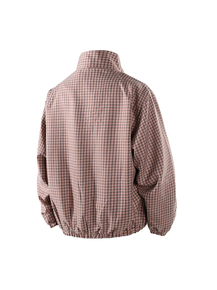 Áo khoác cổ đứng kẻ sọc thương hiệu Jeanswest retro hợp thời trang dành cho nam giới, trang phục công sở phong cách Mỹ giản dị mới cho mùa xuân và mùa thu với cảm giác cao cấp.