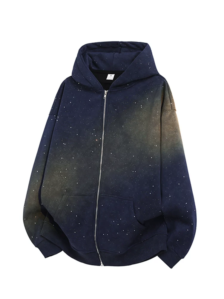 Jeanswest Starry Sky Áo len cardigan cotton nguyên chất nam mùa thu/đông phong cách Mỹ hợp thời trang thương hiệu lót lông cừu dày dặn ấm áp.